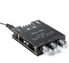 ZK-502T 50W*2 Bluetooth 5.0 audio power amplifier board module, dual-channel stereo with treble and bass adjustment, pre-amplifier subwoofer