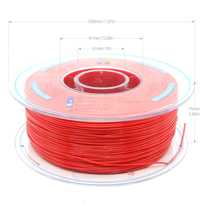 YOUSU TPU,3D Filament, Flexible, with multi-color 1.75mm 2.85mm 1kg