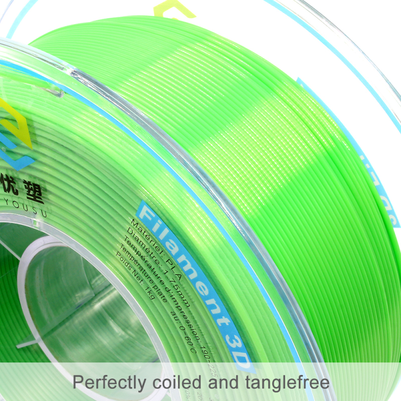 YOUSU Silk PLA 3D Filament with gorgeous surface, Tangle free, Pearlescent  1.75mm, 2.85mm 1kg