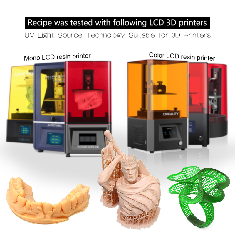 YOUSU 405nm DLP& LCD 3D Printer Rapid Resin UV Curing Resin TPU-Like Rapid Resin Flexible Resin High Impact Resistant Resin