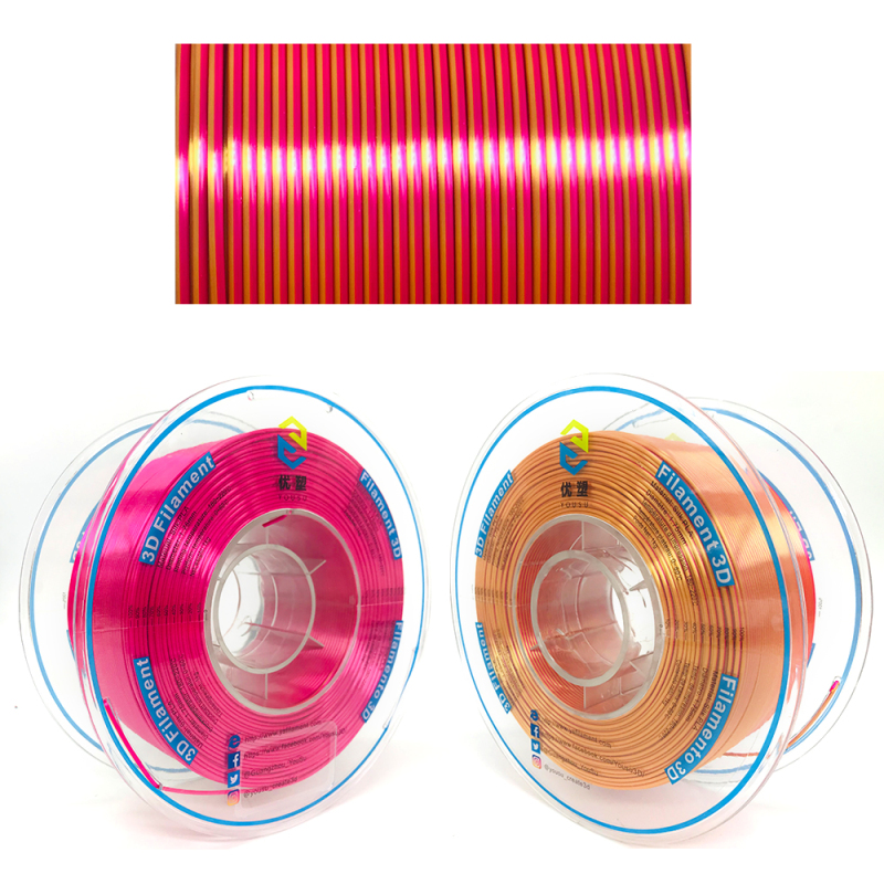 YOUSU Dual color  PLA 3D Filament with gorgeous surface, Tangle free, Pearlescent  1.75mm, 2.85mm 1kg