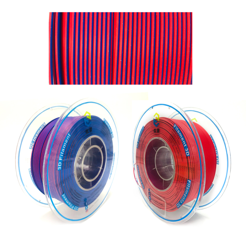 YOUSU Dual color  PLA 3D Filament with gorgeous surface, Tangle free, Pearlescent  1.75mm, 2.85mm 1kg