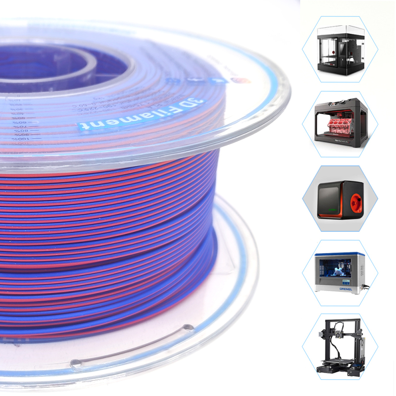 YOUSU Dual color  PLA 3D Filament with gorgeous surface, Tangle free, Pearlescent  1.75mm, 2.85mm 1kg