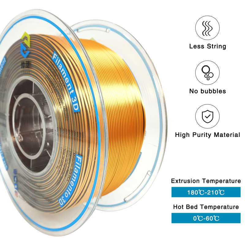 YOUSU Tri-color Silk PLA 3D Filament with gorgeous surface, Tangle free, Pearlescent  1.75mm, 2.85mm 1kg