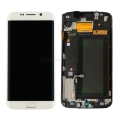 For Samsung Galaxy S6 Edge G925 G925F LCD Screen Display With Frame Assembly - White