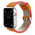 For Apple Watch 38mm 42mm Two-tone Color Leather Band