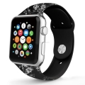 For Apple Watch 38mm 42mm Silicone Band Flowers Watch Band