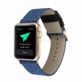 For Apple Watch 38mm 42mm Fashion Outdoors Sports Blue Jeans Cloth Genuine Watch Band