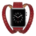 For Apple Watch 38mm 42mm Leather Band Embossed Crown Strap