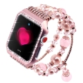 For Apple Watch Band Glittering Diamond Case with Elastic Stretch Bracelet Rhinestone Strap