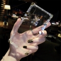 For iPhone Luxury Square Clear Crystal Case Soft TPU Cover