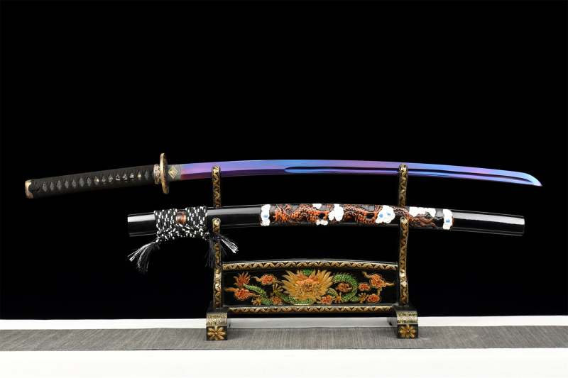 Cloud Dragon Katana,Handmade Japanese Samurai Sword,Real Katana Sword,High Manganese Steel Blade,Full Tang