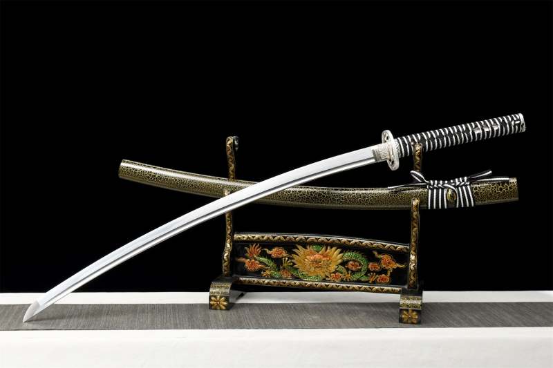 Silver Dragonfly Taich Katana,Japanese Samurai Sword,Real Handmade Taich Sword,High Manganese Steel Blade,Full Tang