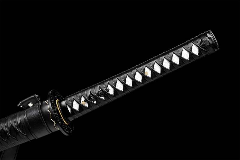 Black Blade Katana Sword,Fight With Heaven,Real Handmade Japanese Samurai Sword,High Performance Steel