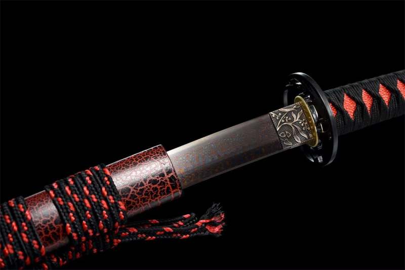 Handmade Katana Sword -Hellfire Real Japanese Samurai Sword Damascus Steel Full Tang