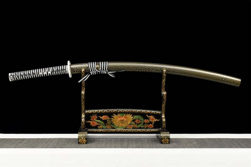 Silver Dragonfly Taich Katana,Japanese Samurai Sword,Real Handmade Taich Sword,High Manganese Steel Blade,Full Tang