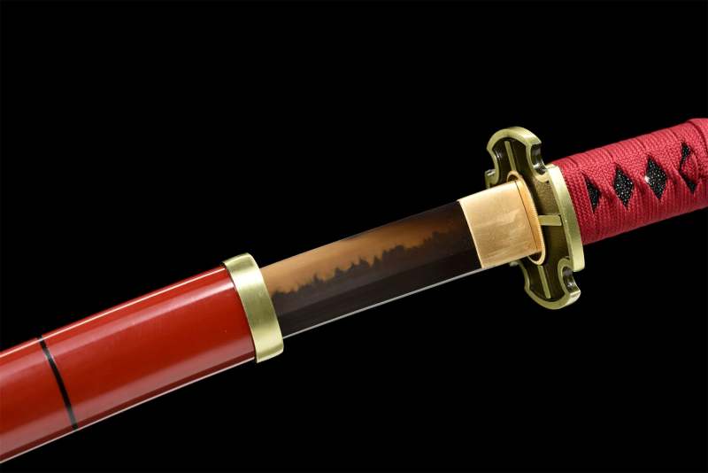 Anime Sword,One Piece Roronoa Zoro,Real Japanese Samurai Sword,Handmade anime Katana,T10 High Carbon Steel Clay Tempered With Hamon