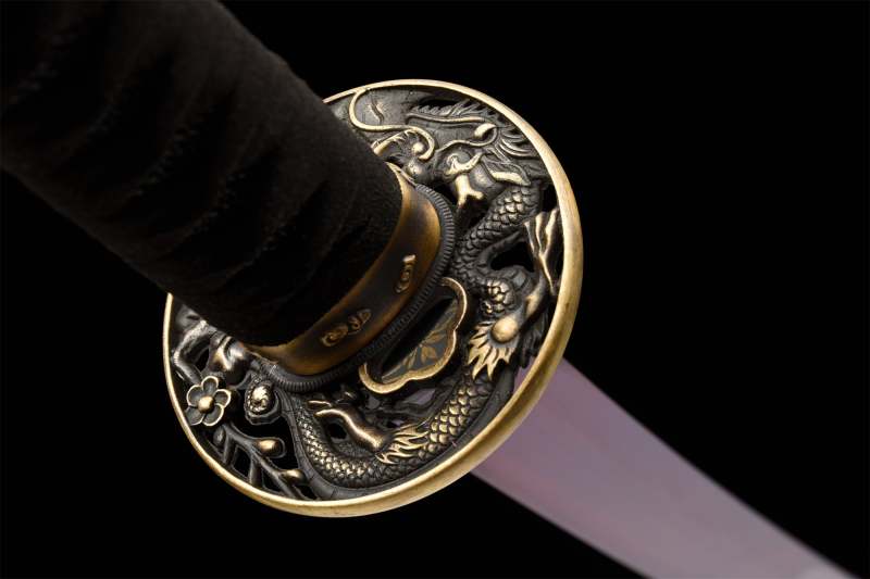 Cloud Dragon Katana,Handmade Japanese Samurai Sword,Real Katana Sword,High Manganese Steel Blade,Full Tang