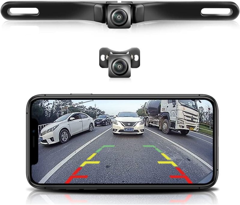 WiFi Car Wireless Backup Camera, GreenYi 5G 720P HD Car License Plate Rear / Front View Reverse Camera for iPhone iPad Android Smart Phones Tablets Which Support Double Band WiFi(2.4Ghz and 5Ghz)