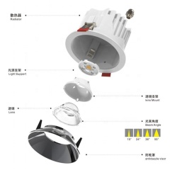 Antiglare COB LED Downlight – COB04 Series – 10W/18W/25W/36W/45W/60W