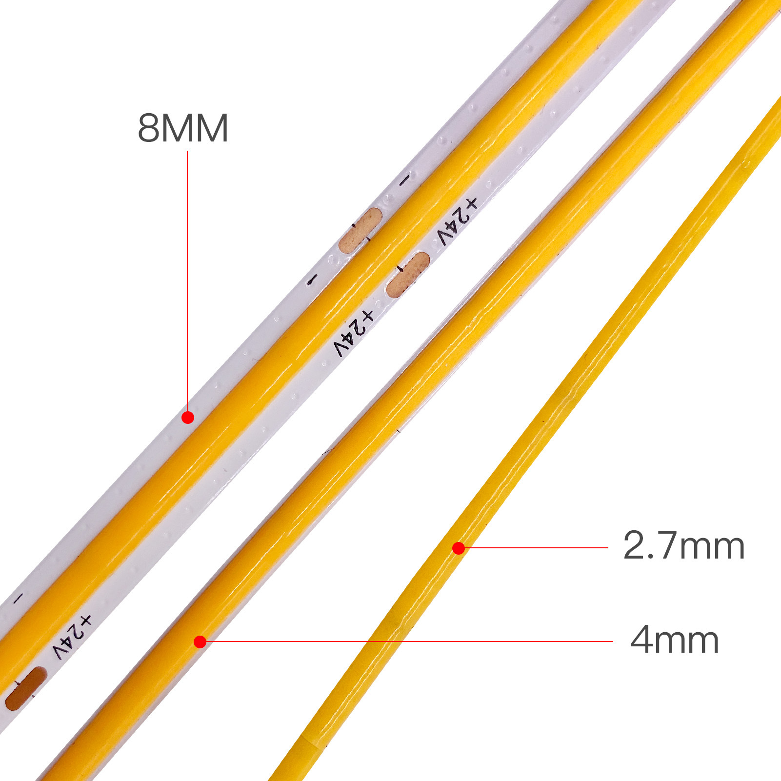 COB LED Strip Light - 480 LED 2.7MM Ultra Narrow PCB