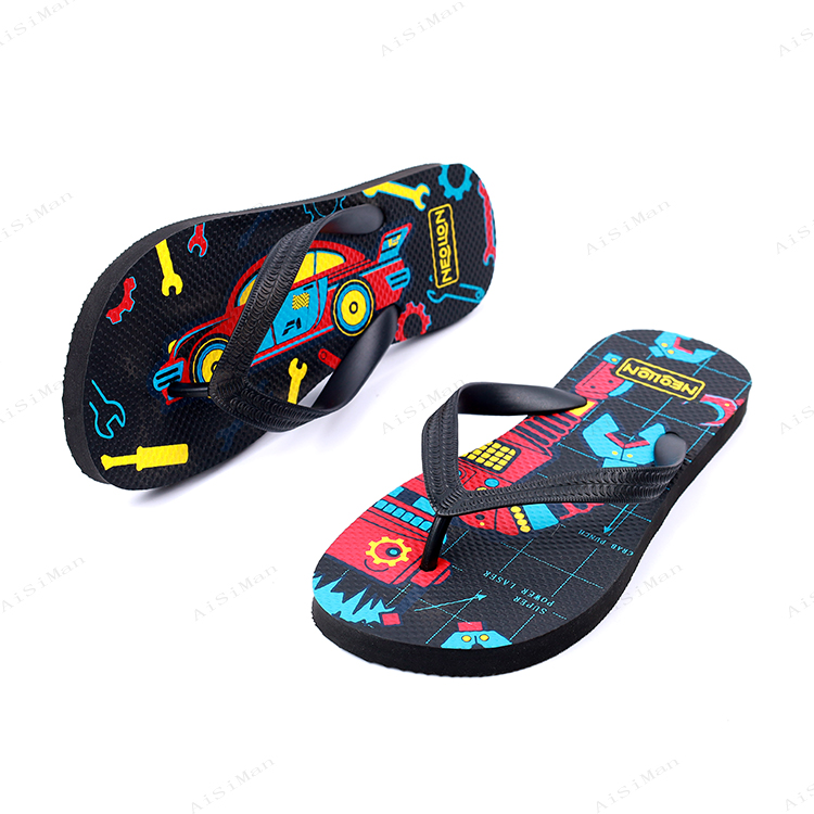 Fashion Summer Beach Customized Pvc Tpr Eva Flip Flop Robot Printing Rubber Men Flip Flo