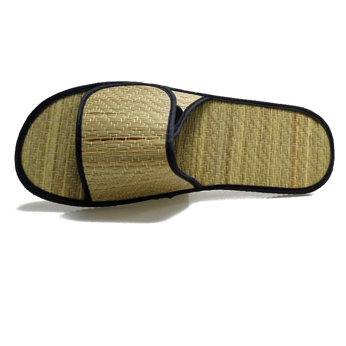 Women's Grass Rattan Straw Slippers Men Home Hotel Spa Fiber Slides Slippers Bamboo Slippers