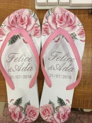 summer beach white personalize print design wedding favors slipper flip flop woman for guest
