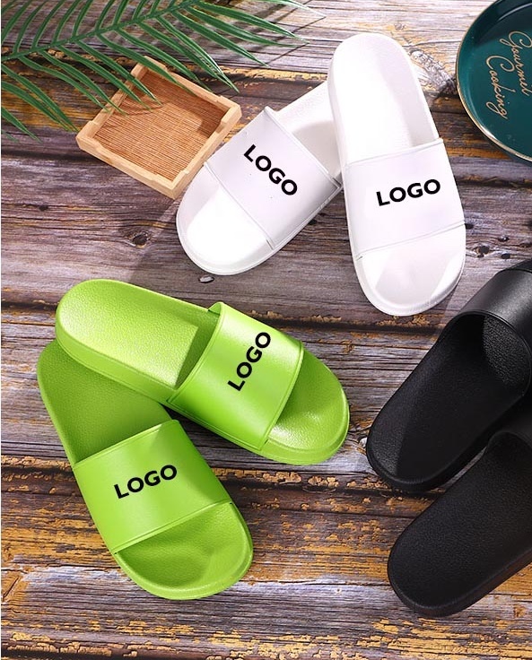 slide slippers with debossed logo customized print slide sandals men