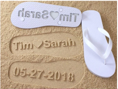Hot selling slippers with sand imprint logo wholesale flip flops with die-cutting logo