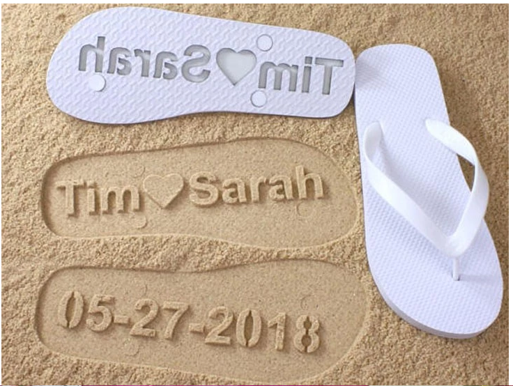 Hot selling slippers with sand imprint logo wholesale flip flops with die-cutting logo