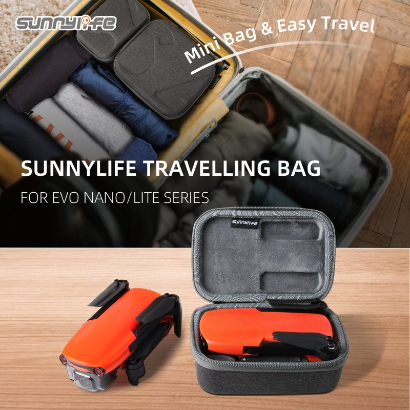 Sunnylife Portable Carrying Case Travel Drone Body Bag Remote Controller Bags Accessories for EVO Nano/Lite Series Nano+ Lite+