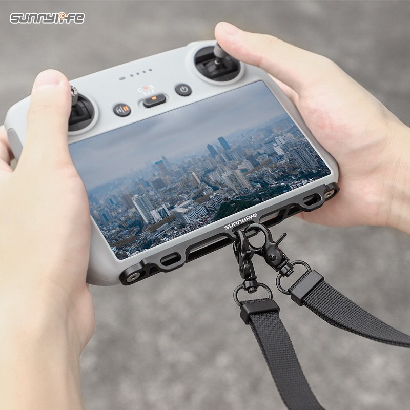 Sunnylife Controller Hanger Bracket with PU Leather Strap Shoulder Belt Lanyard for Mini 3 Pro Controller DJI RC