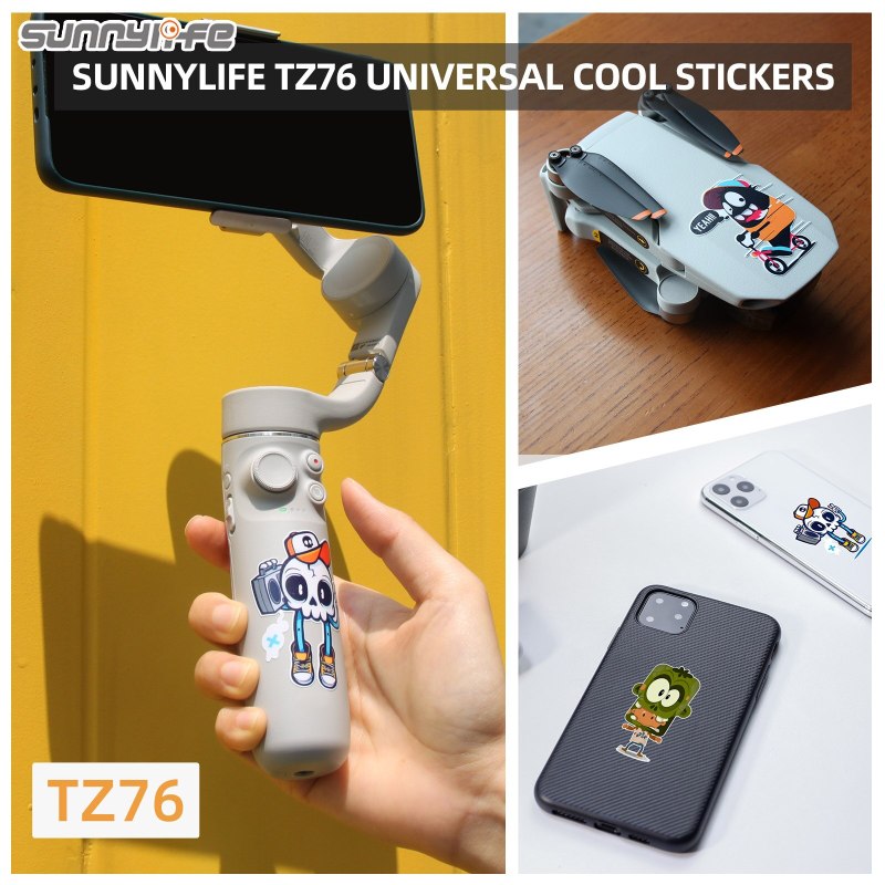 Sunnylife TZ76 Stickers Cool Trendy PVC Decals for OM 5/ Mavic Mini/ Mavic 2/ Laptop/ Tablet/ Water Bottle/ Smartphone/ Luggage