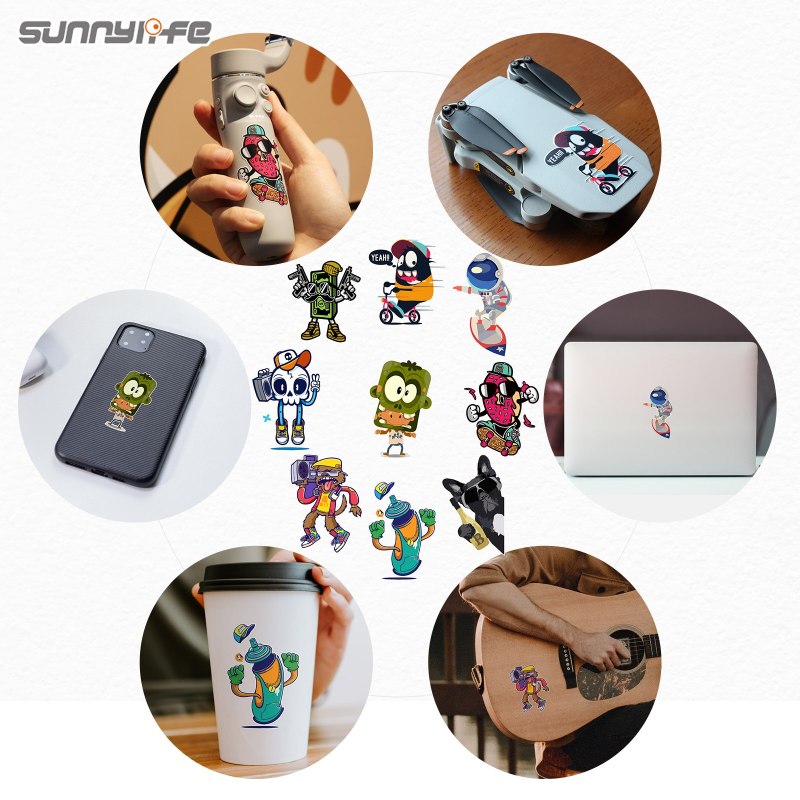 Sunnylife TZ76 Stickers Cool Trendy PVC Decals for OM 5/ Mavic Mini/ Mavic 2/ Laptop/ Tablet/ Water Bottle/ Smartphone/ Luggage