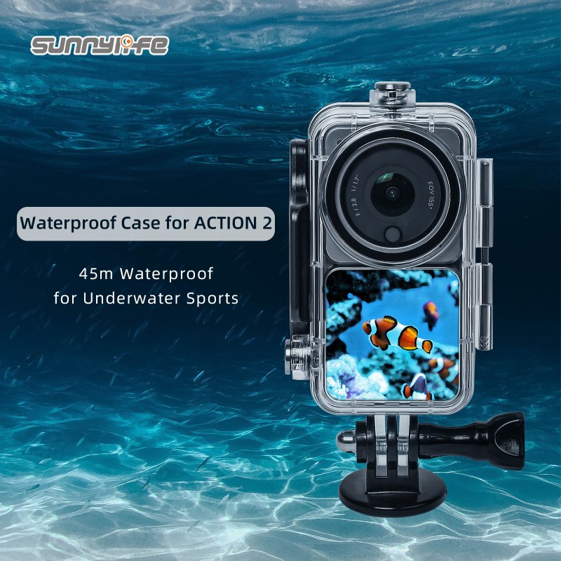 45m Waterproof Case Protective Underwater Dive Housing Shell Action Camera Accessories for ACTION 2