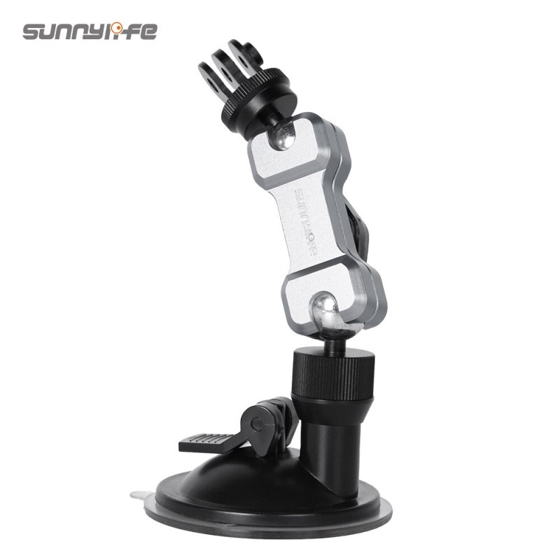 Sunnylife Metal Car Sucker Mount Angles Adjustable Suction Cup Bracket Phone Holder for Pocket2/ GoPro9/Insta360 One R/Fimi Palm