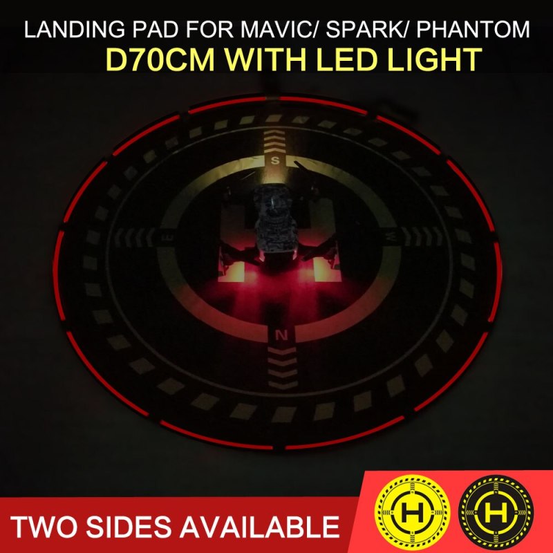 With LED Lighting Foldable Helipad Landing Field D70cm Pad for DJI PFV/MAVIC AIR 2/MINI/AIR/MAVIC 2 PRO/SPARK/PHANTOM V2.0