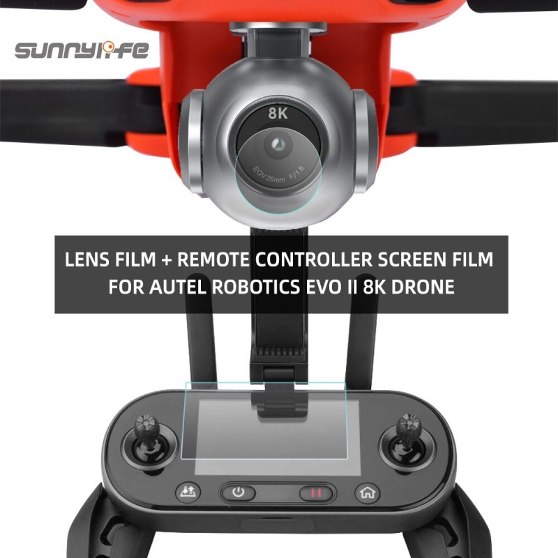 Sunnylife Lens Film Remote Controller Screen Film Tempered Glass Film Combo for Autel Robotics EVO II 8K Drone