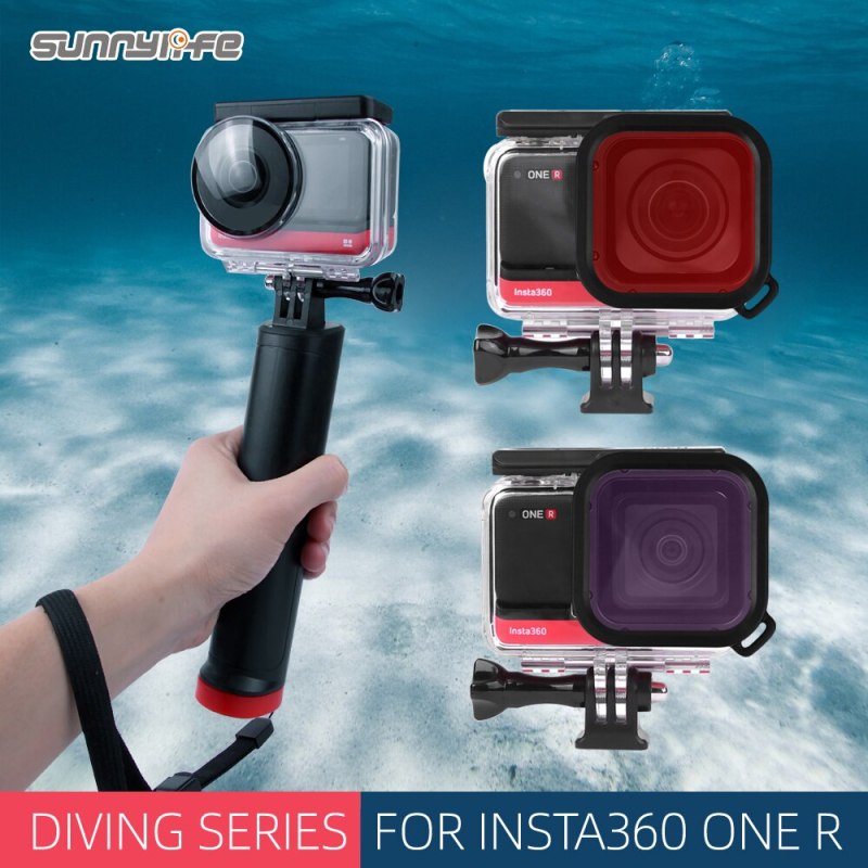 Sunnylife Underwater Housing Case Deep Waterproof Protective Case 3 Colors Diving Filters for Insta360 One R Sport Camera