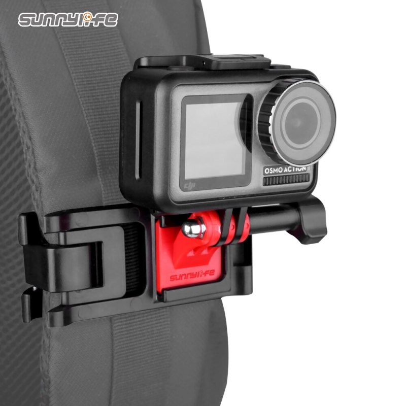 Sunnylife Sports Camera Backpack Clamp Universal Adjustable Clips for Action 2/ Insta360 One R/ GoPro 10/ Pocket 2