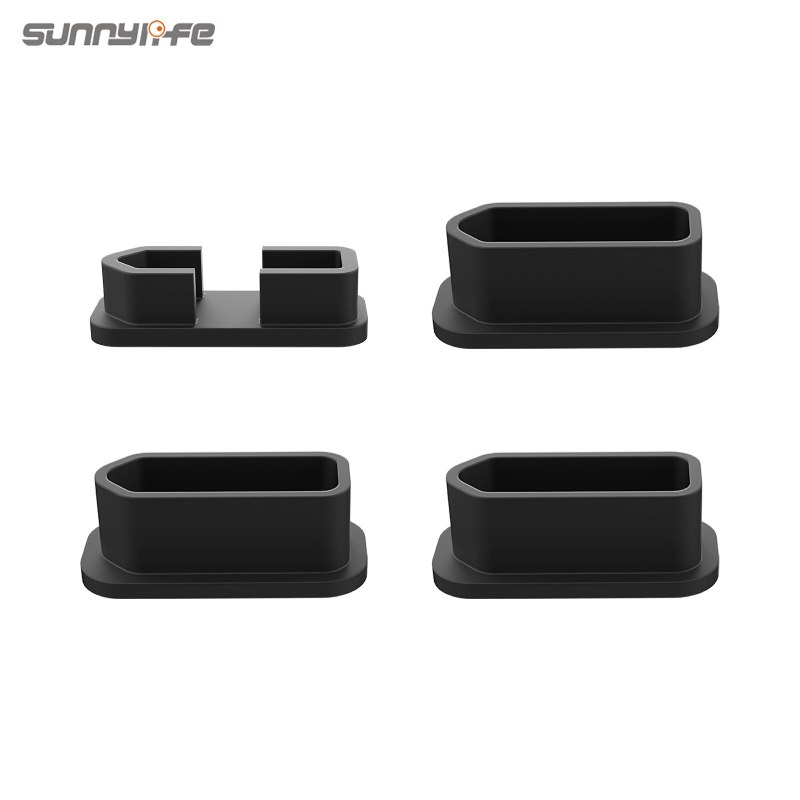 Sunnylife 4Pcs/Set Battery Charging Port Protectors Dustproof Silicone Plug Cover for DJI FPV Drone