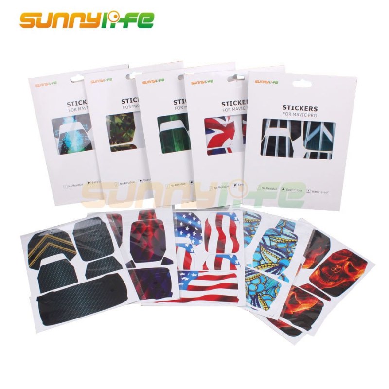 Sunnylife 3M Stickers Waterproof Skin Decals for DJI Mavic Pro Drone body+ Remote Controller+ Extra Batteries
