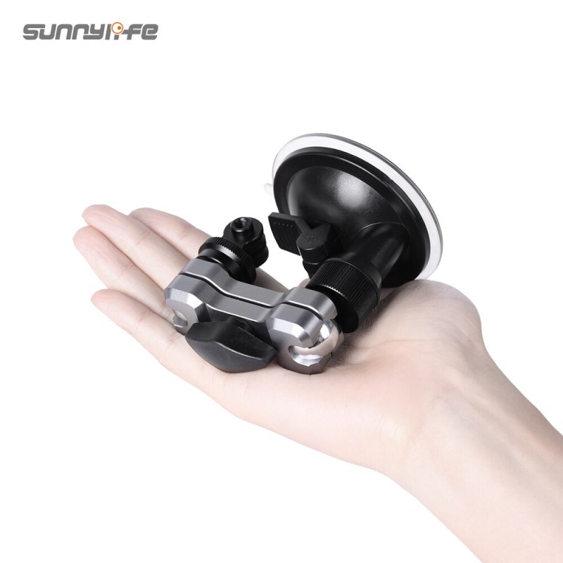 Sunnylife Metal Car Sucker Mount Angles Adjustable Suction Cup Bracket Phone Holder for Pocket2/ GoPro9/Insta360 One R/Fimi Palm