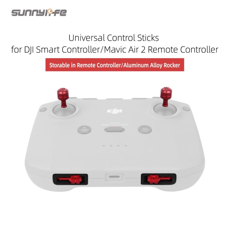 Sunnylife Aluminum Alloy Control Sticks Thumb Rocker Storable Joysticks for DJI Smart Controller/Mavic Air 2 Remote Controller
