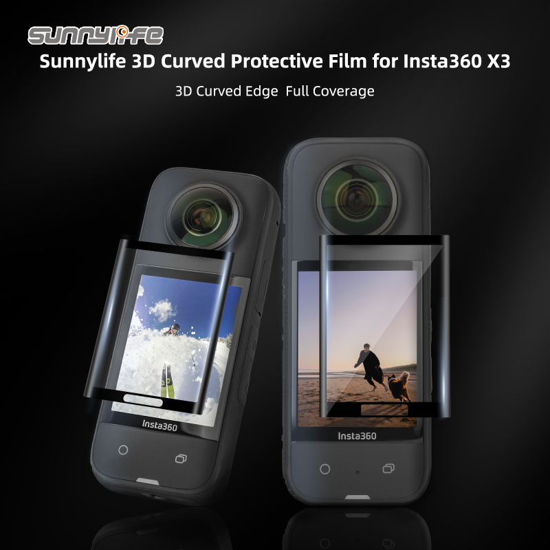 Sunnylife 3D Curved Screen Protector Tempered Glass Film HD Bubble-Free Scratch-proof Protective Film for Insta360 X3