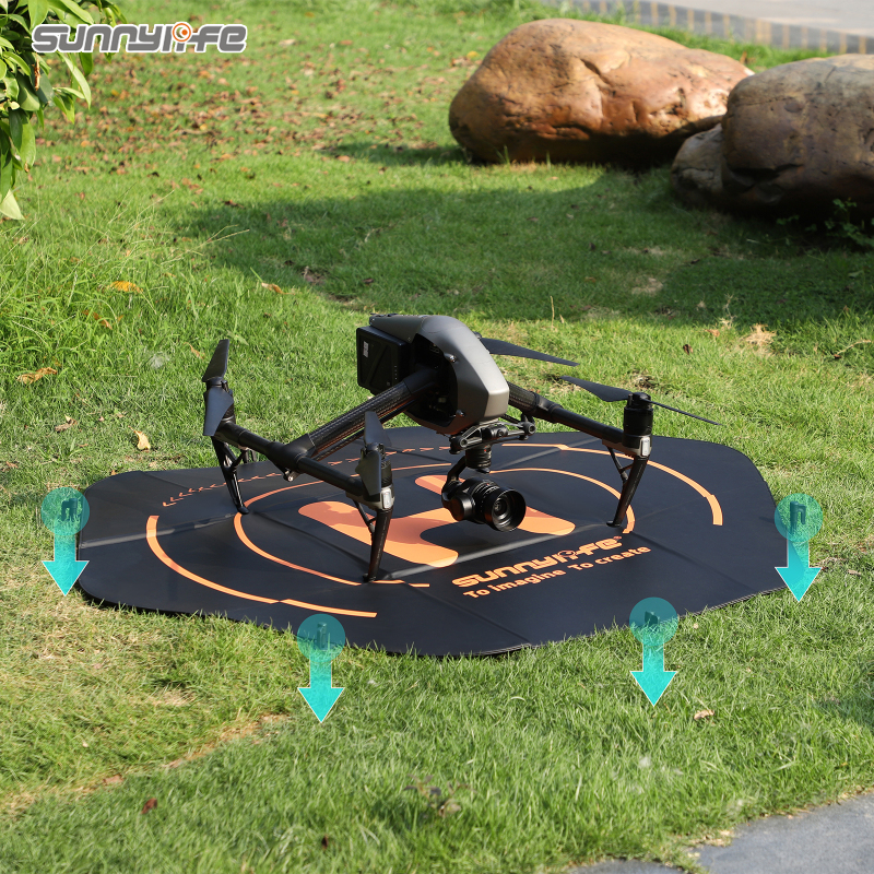 Sunnylife 110cm(43’’) Large Drone Landing Pad Fast-Fold Double-Sided PU Leather Waterproof for Inspire 3/ Mavic 3 Pro/ Matrice 30