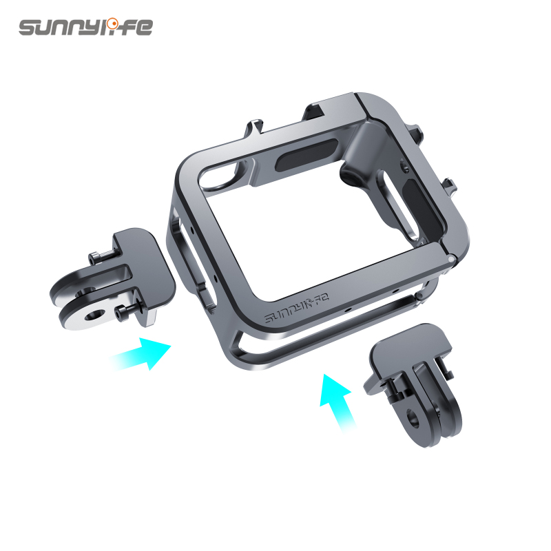 Sunnylife Aluminum Alloy Protective Case Frame Mount Adapter Cold Shoe Brackets Housing Shell Cover for Insta360 GO 3