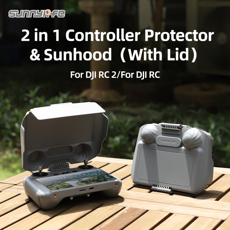 Sunnylife 2 in 1 Controller Protector Sun Hood Control Sticks Guard Screen Monitor Sunshade Cover for DJI RC 2/1 for Air 3/ Mini 3 Pro