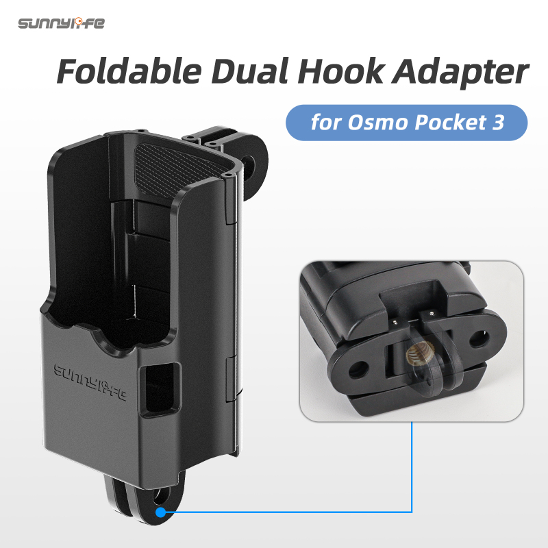Sunnylife Expansion Adapter Foldable Dual Hooks Adapter Protective Case Brackets Cover for Osmo Pocket 3